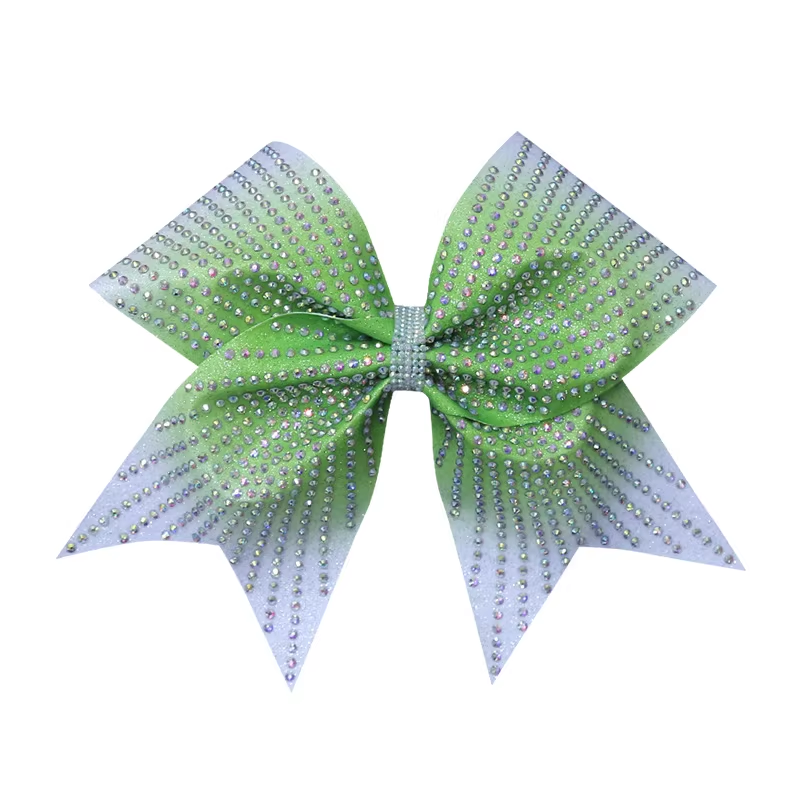 Pink Glitter Cheer Bows With Teardrop Rhinestones Custom Wolves Style For Cheer Competition Wear