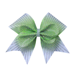 Pink Glitter Cheer Bows With Teardrop Rhinestones Custom Wolves Style For Cheer Competition Wear