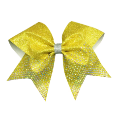 Sports Bra With Bow Cheer Apparel Matching Rhinestone Cheer Bow For Team Competition Outfits