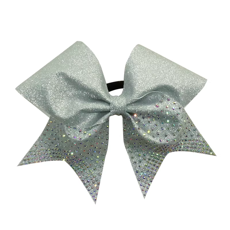 Sports Bra With Bow Cheer Apparel Matching Rhinestone Cheer Bow For Team Competition Outfits