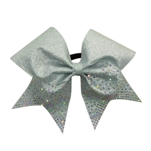 Sports Bra With Bow Cheer Apparel Matching Rhinestone Cheer Bow For Team Competition Outfits