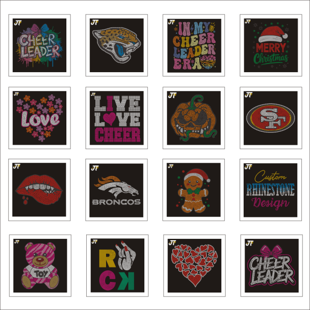 Glass Rhinestones Hot Fix Crystal Appliques Custom Heat Transfer Patches For Bodysuit Trim Unique Fashion Design Layout