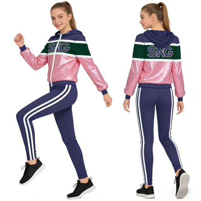 Cheer Warm Up Track Suits Lightweight Matching Wear For Professional Cheerleading Squad Daily Casual Attire