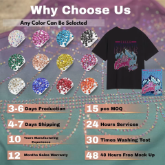 Custom Rhinestone Heat Transfers Bulk Durable Applique Patches Trim For Apparel Factory Global Large Scale Orders