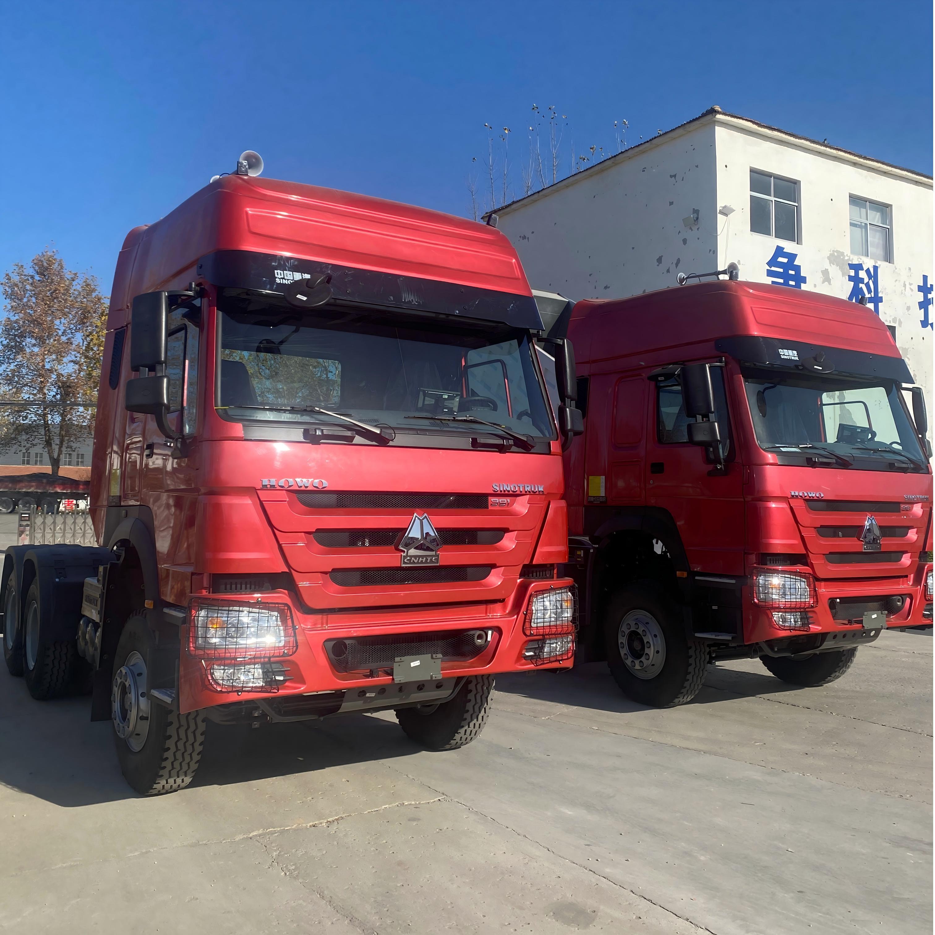 Groupement national chinois de camions lourds HOWO 6 × 4 371 chevaux, tracteur d'entretien d'occasion (rouge)