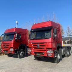Groupement national chinois de camions lourds HOWO 6 × 4 371 chevaux, tracteur d'entretien d'occasion (rouge)