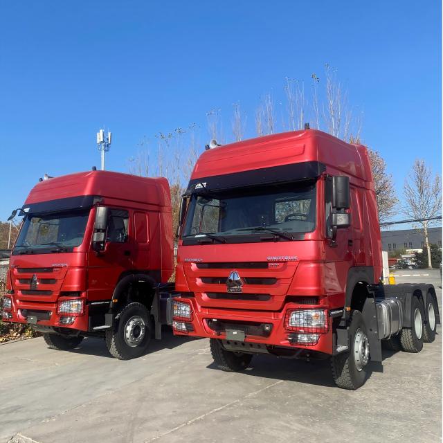Groupement national chinois de camions lourds HOWO 6 × 4 371 chevaux, tracteur d'entretien d'occasion (rouge)