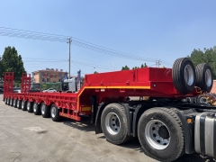 Three-line six-axle high-strength steel low flatbed semi-trailer