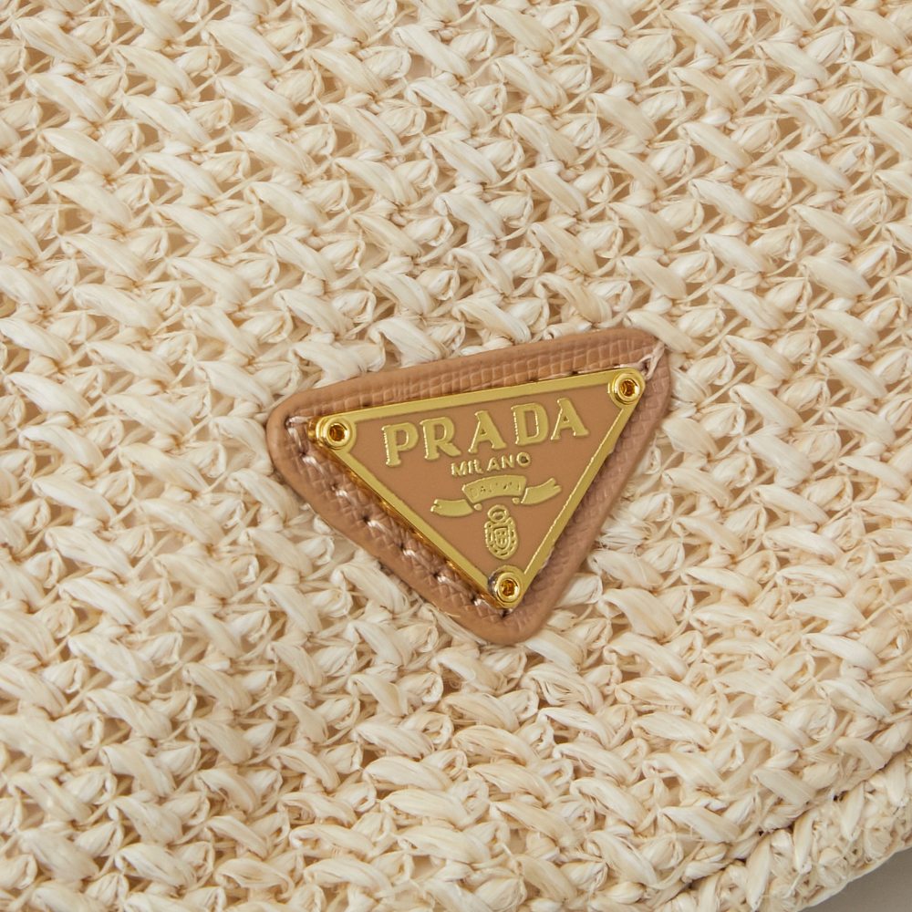 PRADA 【プラダ】 PRADA ラフィア編み アルケシリーズ ムーンバッグ（豌豆バッグ） レディース