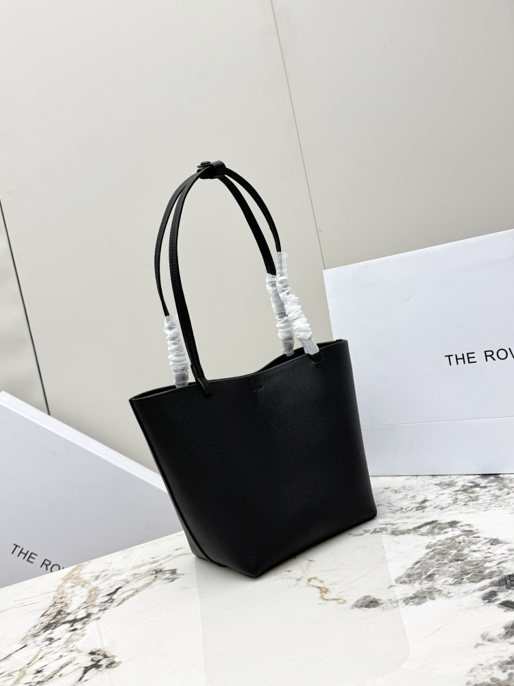 The Row Park Edge 小号トートバッグ｜シンプルでエレガントなデザイン｜高品質レザー｜通勤・ビジネスに最適｜ブラック