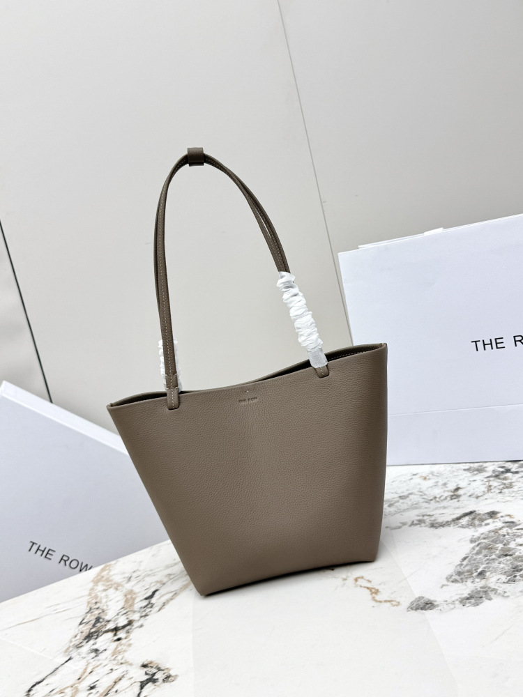The Row Park Edge 小号トートバッグ グレー｜高品質レザー｜シンプルで洗練されたデザイン｜通勤・ビジネスに最適｜灰色