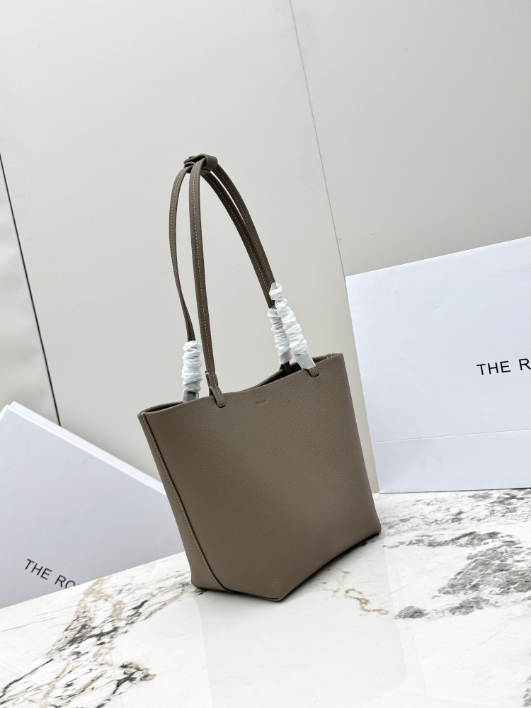 The Row Park Edge 小号トートバッグ グレー｜高品質レザー｜シンプルで洗練されたデザイン｜通勤・ビジネスに最適｜灰色
