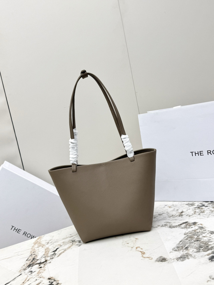The Row Park Edge 小号トートバッグ グレー｜高品質レザー｜シンプルで洗練されたデザイン｜通勤・ビジネスに最適｜灰色