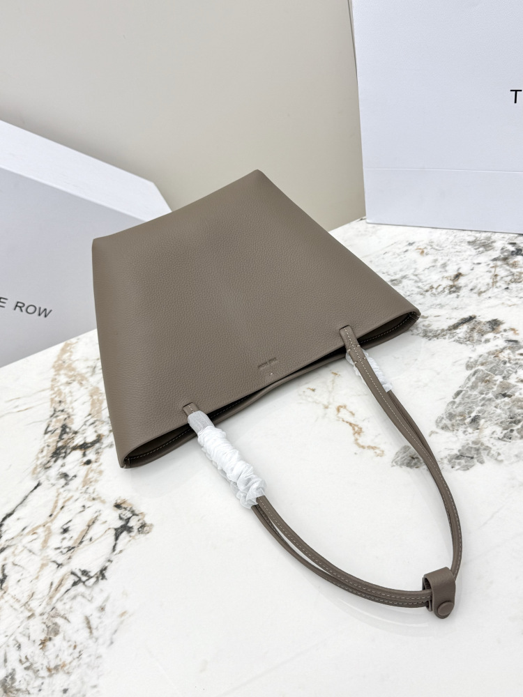 The Row Park Edge 小号トートバッグ グレー｜高品質レザー｜シンプルで洗練されたデザイン｜通勤・ビジネスに最適｜灰色