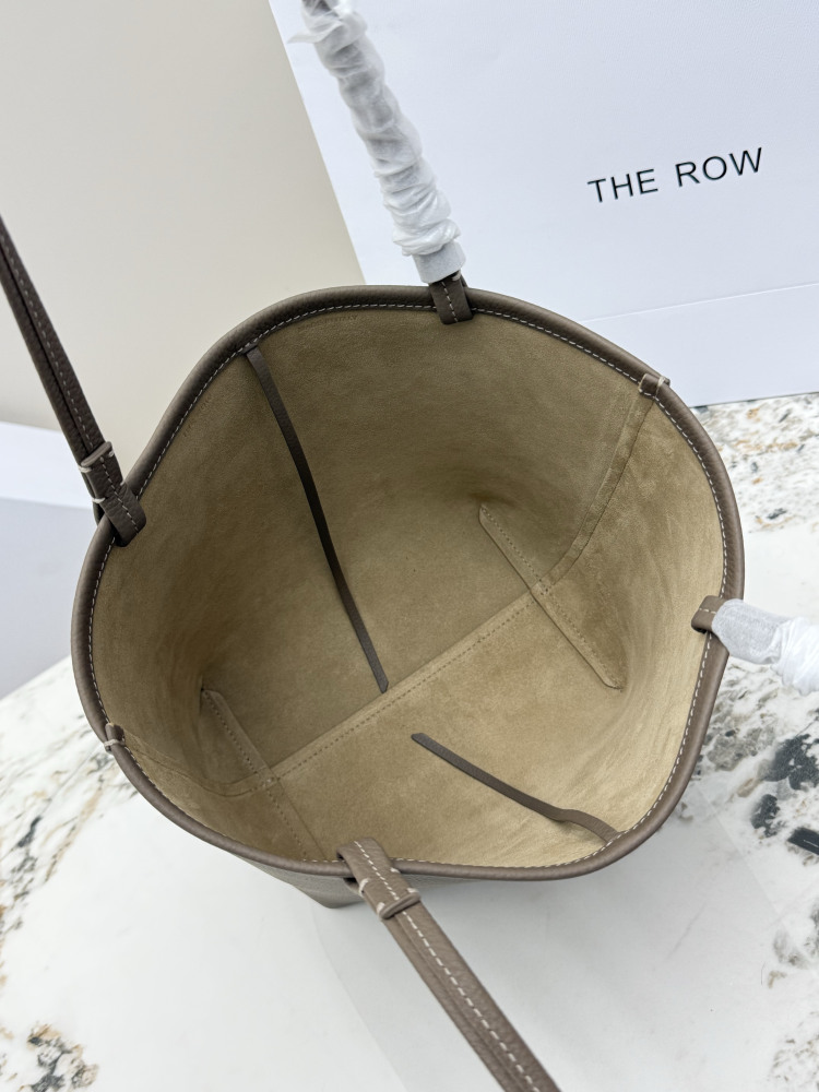 The Row Park Edge 小号トートバッグ グレー｜高品質レザー｜シンプルで洗練されたデザイン｜通勤・ビジネスに最適｜灰色