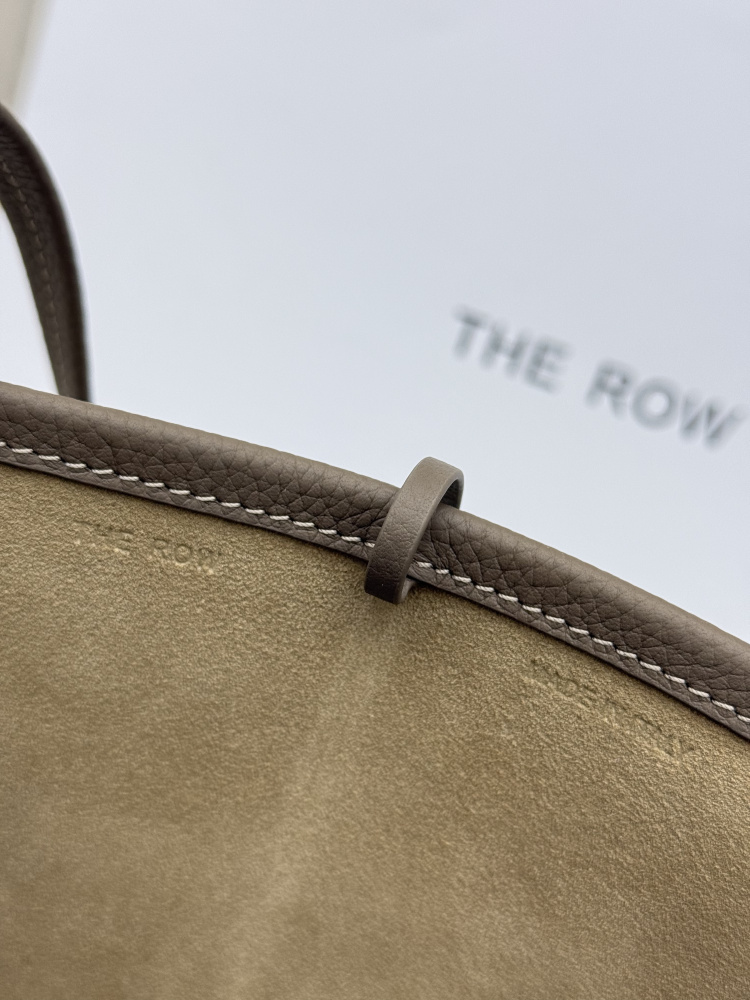The Row Park Edge 小号トートバッグ グレー｜高品質レザー｜シンプルで洗練されたデザイン｜通勤・ビジネスに最適｜灰色