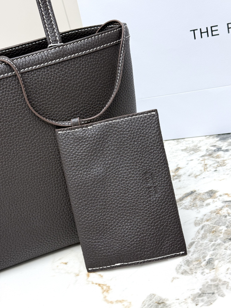 THE ROW Mini Park Tote 迷你粒面牛皮子母トートバッグ（グレー）小号コピー通勤用バッグ
