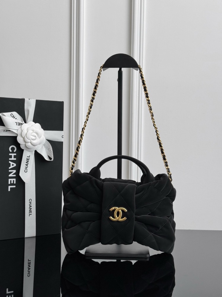 CHANEL 25K シルクヴェルヴェットナイロン ミニボウバッグ コピー品