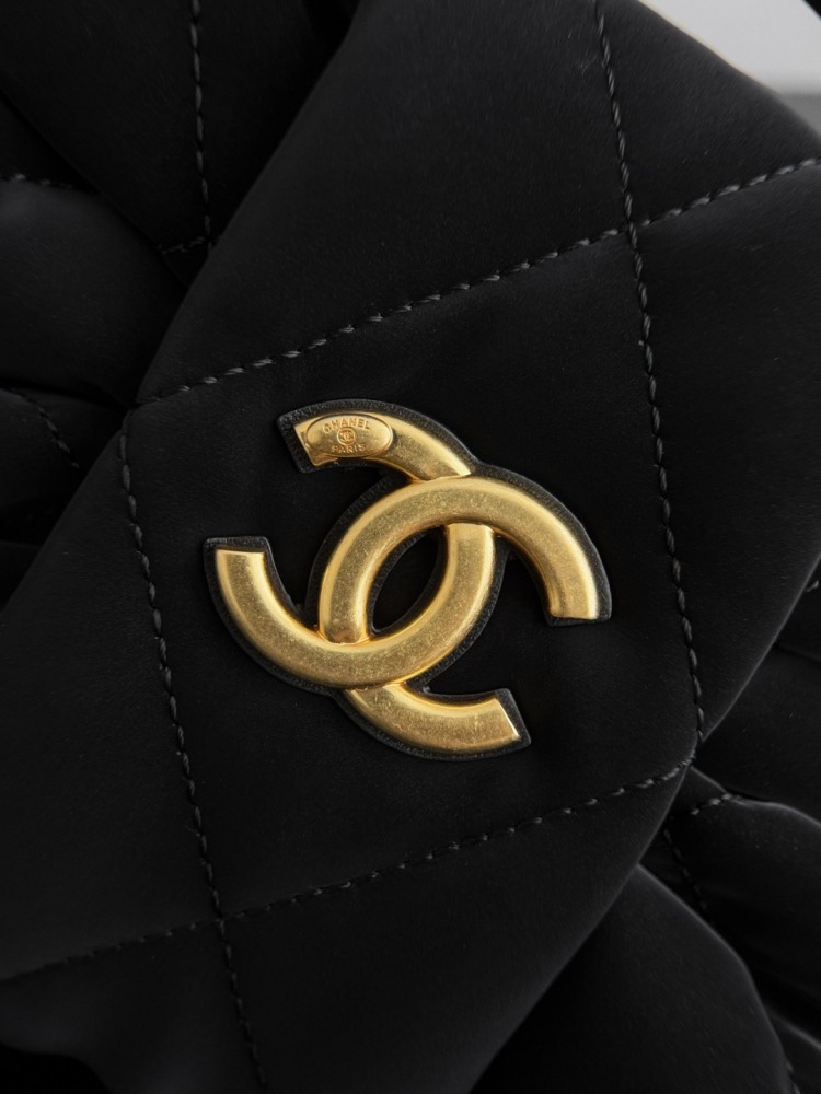 CHANEL 25K シルクヴェルヴェットナイロン ミニボウバッグ コピー品