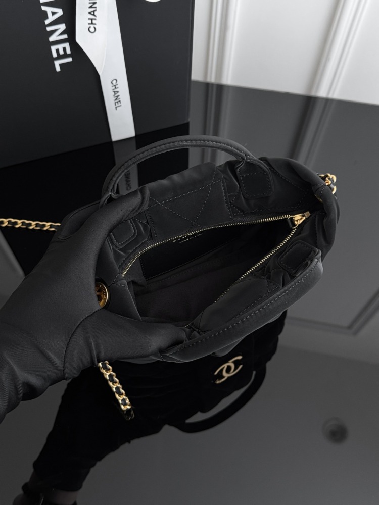 CHANEL 25K シルクヴェルヴェットナイロン ミニボウバッグ コピー品