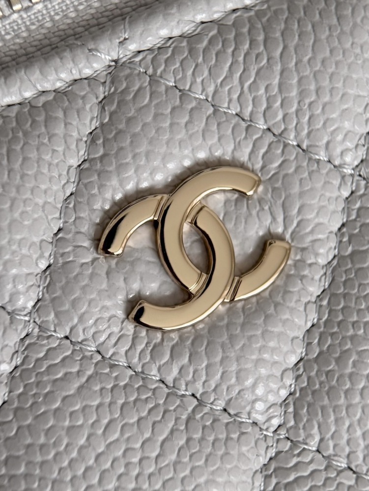 CHANEL（シャネル）25B コメットシリーズ 長方形コスメポーチ ホワイト リザードレザー コピー品
