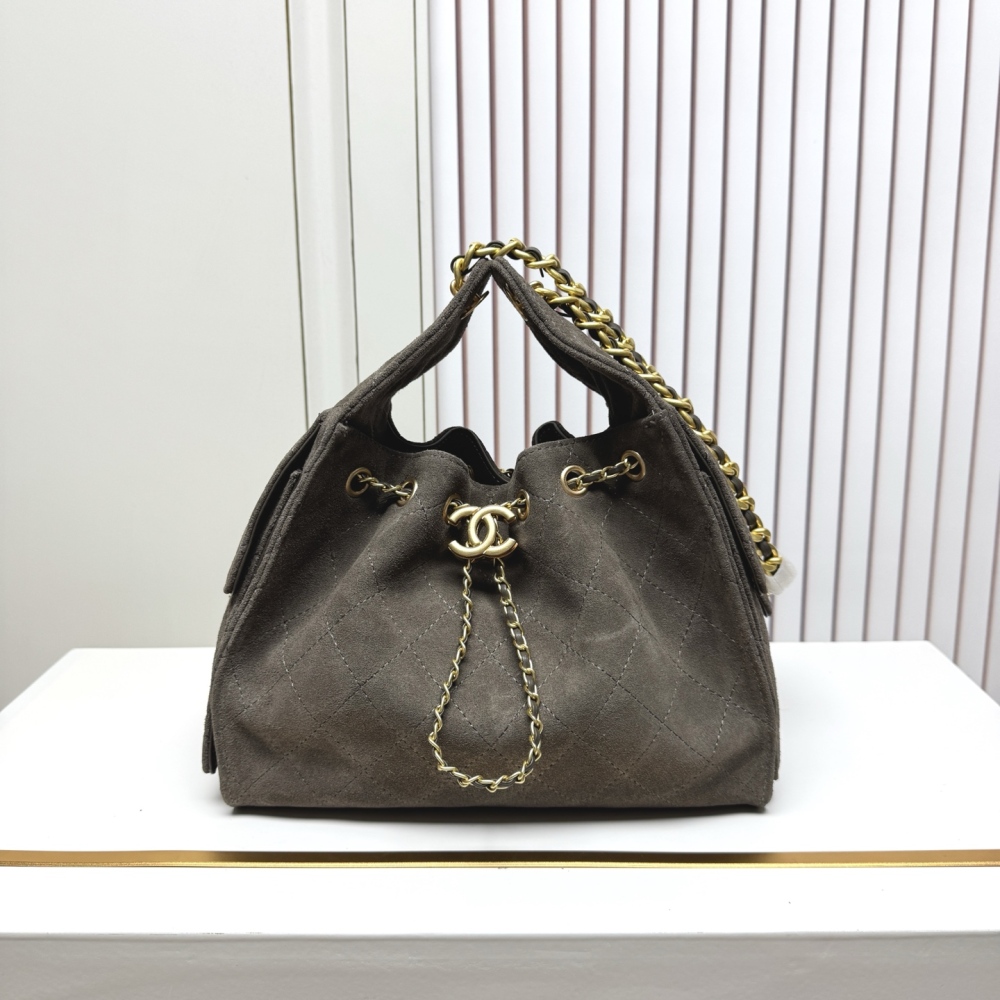 Chanel（シャネル）25C マットカーフスキン Hobo 腋下バッグ 小型 30x26x14cm グレー コピー品