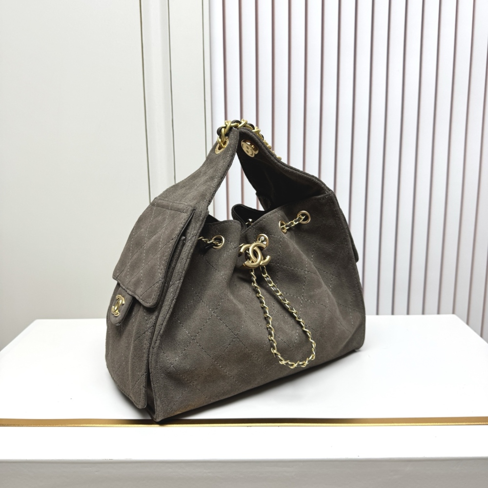 Chanel（シャネル）25C マットカーフスキン Hobo 腋下バッグ 小型 30x26x14cm グレー コピー品