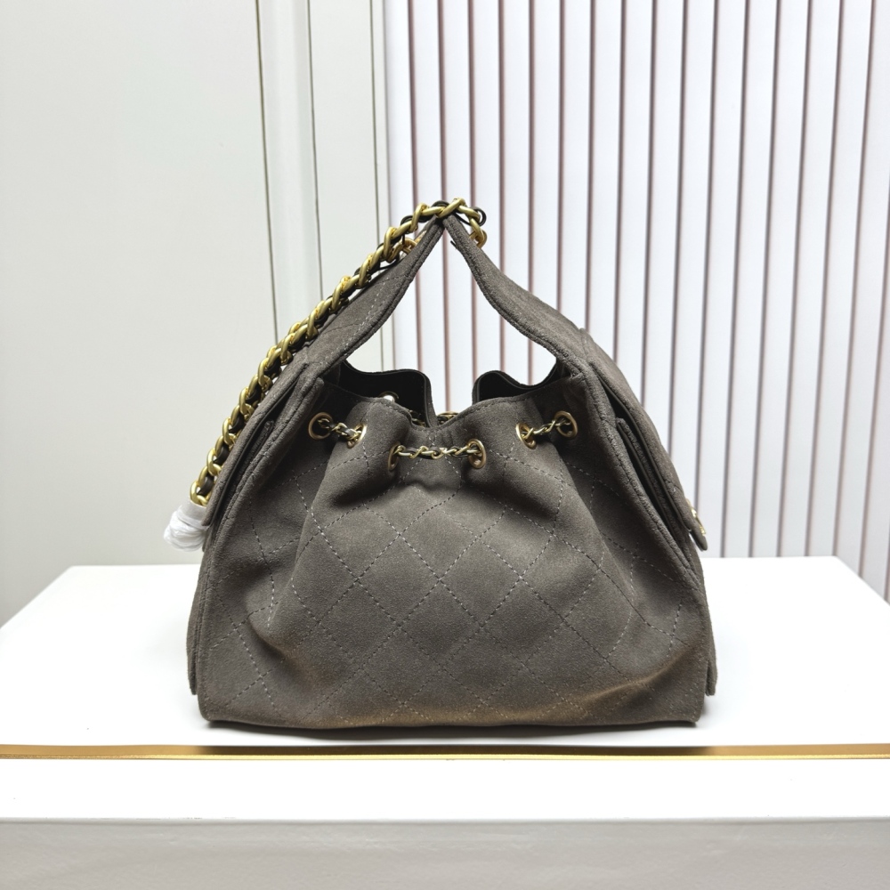 Chanel（シャネル）25C マットカーフスキン Hobo 腋下バッグ 小型 30x26x14cm グレー コピー品