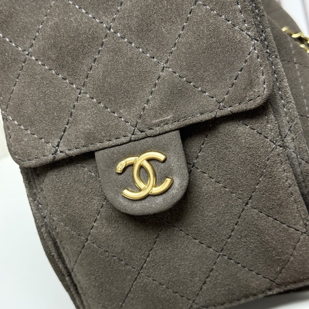 Chanel（シャネル）25C マットカーフスキン Hobo 腋下バッグ 小型 30x26x14cm グレー コピー品