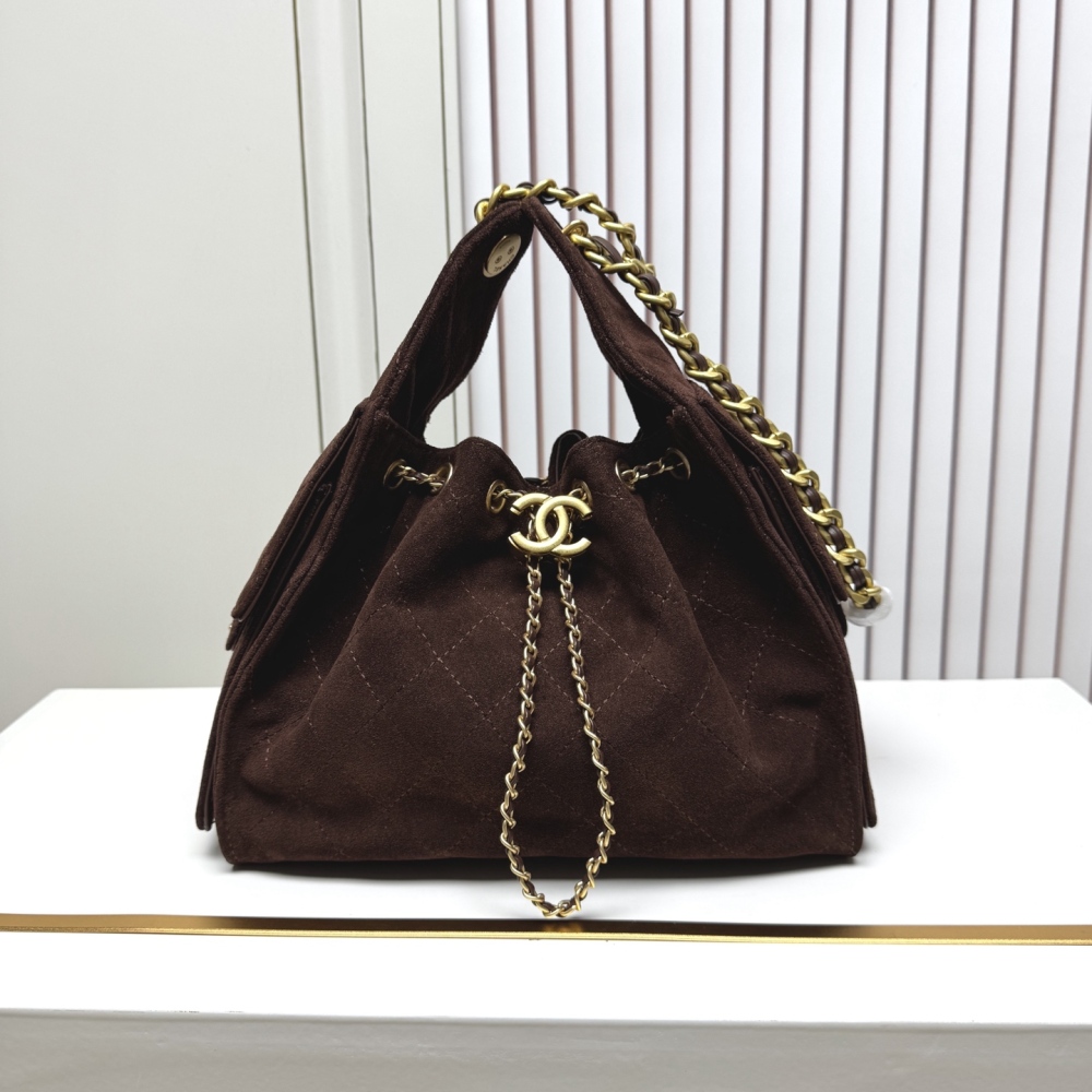 Chanel（シャネル）25C マットカーフスキン Hobo 腋下バッグ 小型 30x26x14cm ダークレッド コピー品