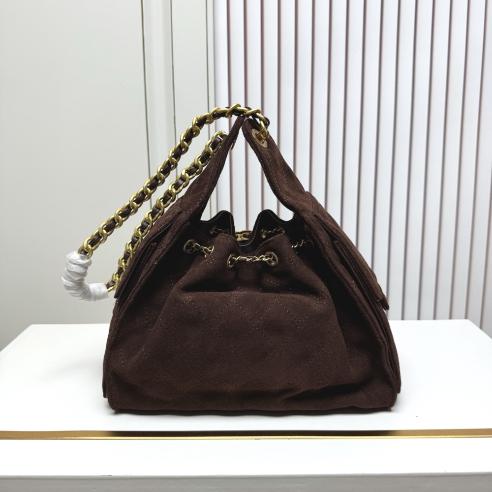 Chanel（シャネル）25C マットカーフスキン Hobo 腋下バッグ 小型 30x26x14cm ダークレッド コピー品