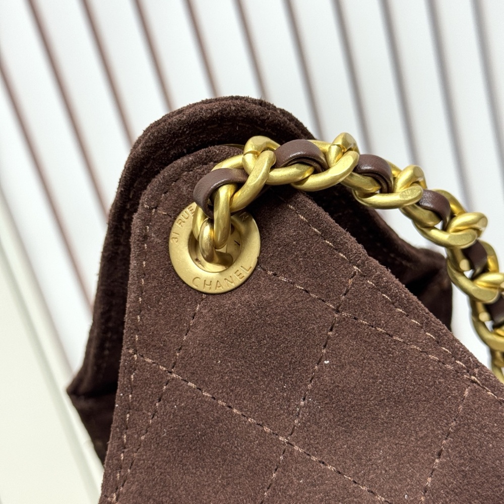 Chanel（シャネル）25C マットカーフスキン Hobo 腋下バッグ 小型 30x26x14cm ダークレッド コピー品