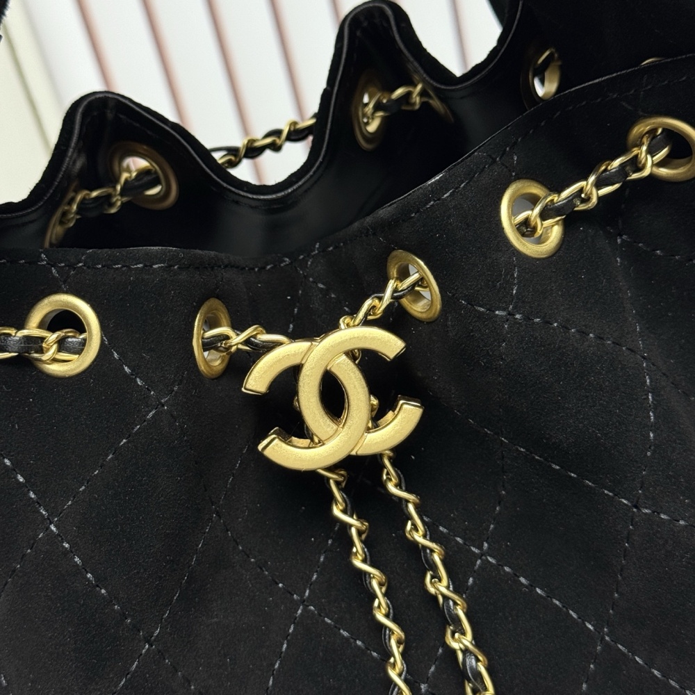 Chanel（シャネル）25C マットカーフスキン Hobo 腋下バッグ 小型 30x26x14cm ブラック コピー品