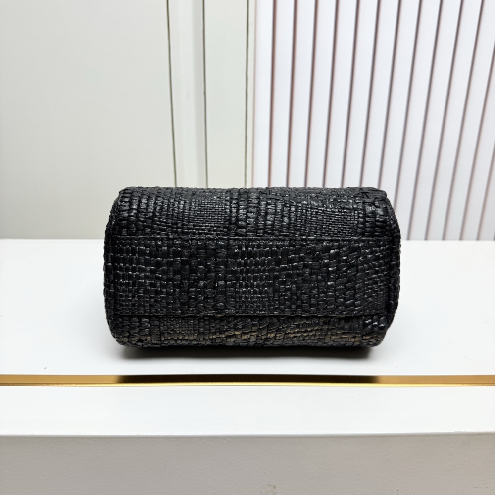 Chanel（シャネル）26C ラフィアボウリングバッグ 20x11.5x11cm ブラック コピー品