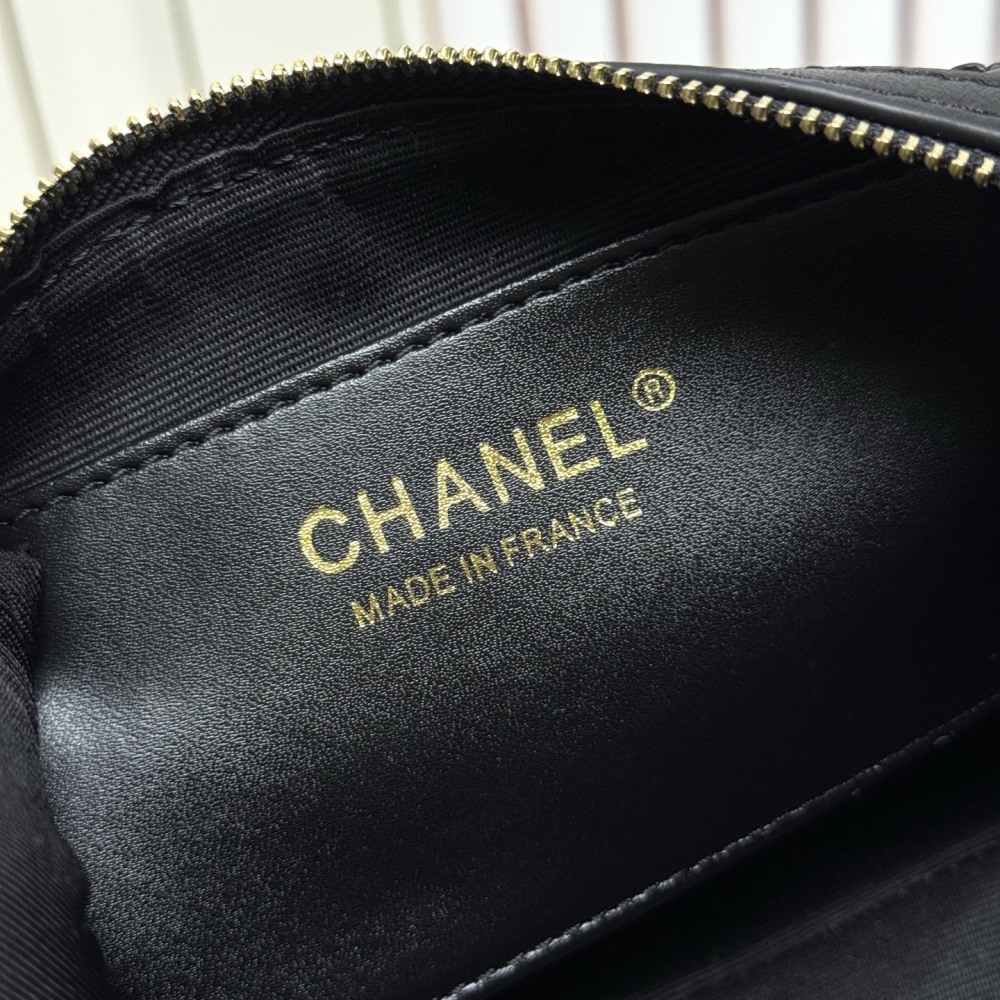 Chanel（シャネル）26C ラフィアボウリングバッグ 20x11.5x11cm ブラック コピー品