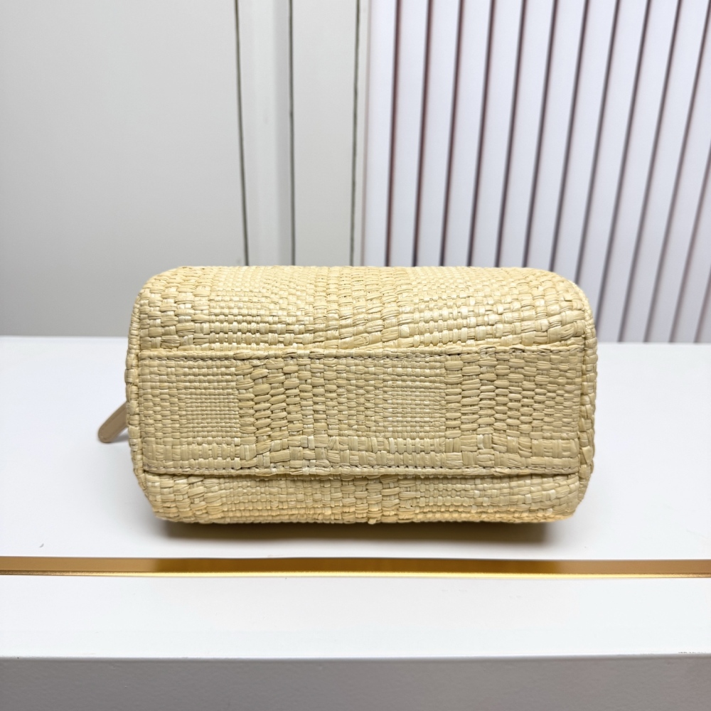 Chanel（シャネル）26C ラフィアボウリングバッグ 20x11.5x11cm ベージュ コピー品