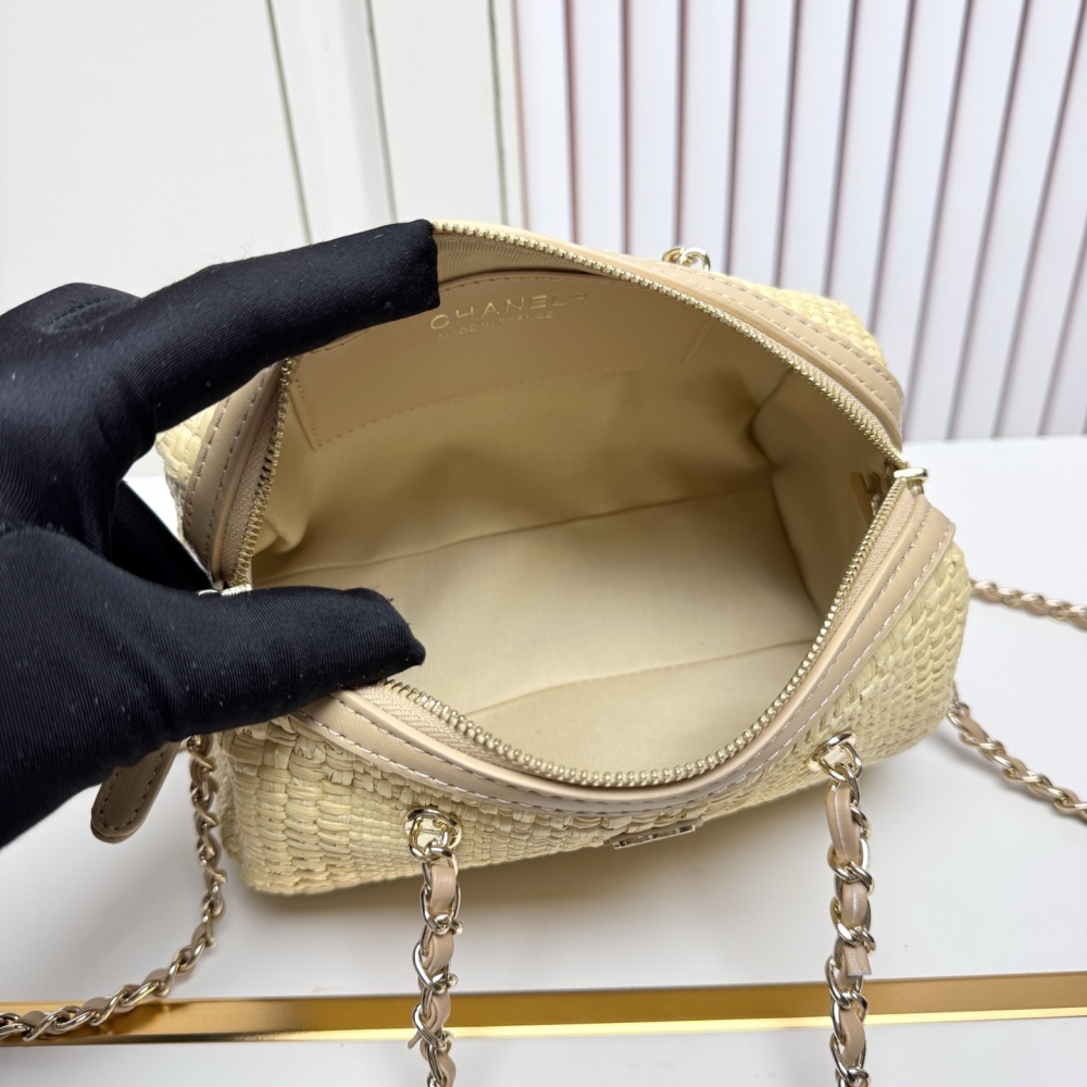 Chanel（シャネル）26C ラフィアボウリングバッグ 20x11.5x11cm ベージュ コピー品