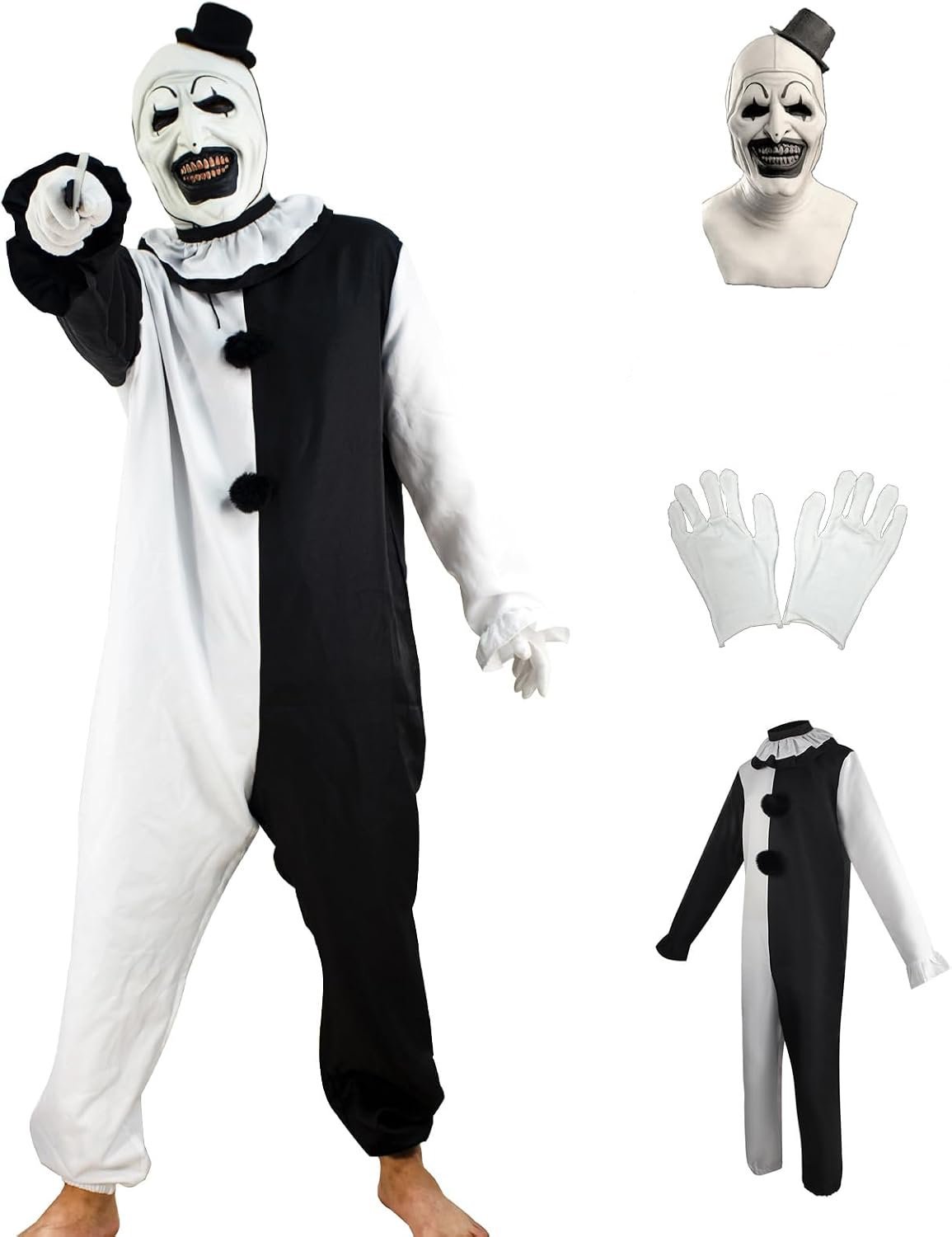 Killer Clowns Cosplay Costume for Horror Movies Scene-Stealer Skin-Tight Halloween Outfit