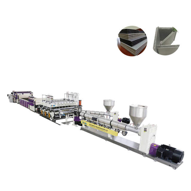 PP Hollow Building Template Board One Mold Double Out Extrusion Line