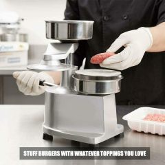 Manual Hamburger Patty Maker Aluminum Body Stainless Steel Handle Compact Burger Press