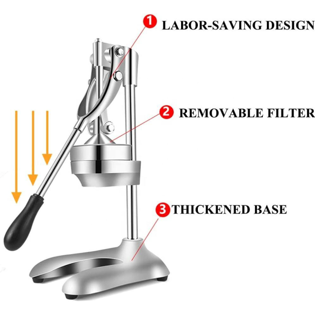 Multi-Function Citrus Juicer Stainless Steel Plastic Compact Home Kitchen Juice Extractor