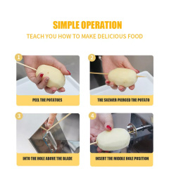 Manual Spiral Potato Cutter Stainless Steel Durable and Easy to Clean