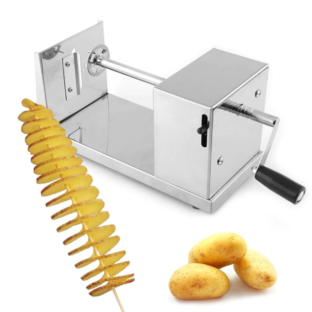 Manual Spiral Potato Cutter Stainless Steel Durable and Easy to Clean