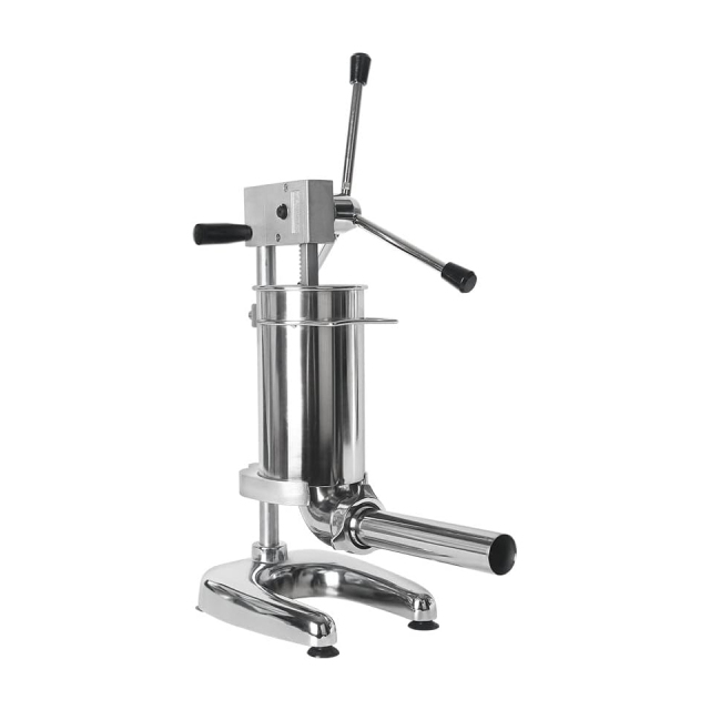 Vertical Sausage Stuffer Manual Gear Handle Stainless Steel 4 Nozzles Commercial