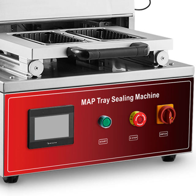 DQ400T-E Tabletop MAP Tray Packaging Machine 5-6 Cycles Min Output