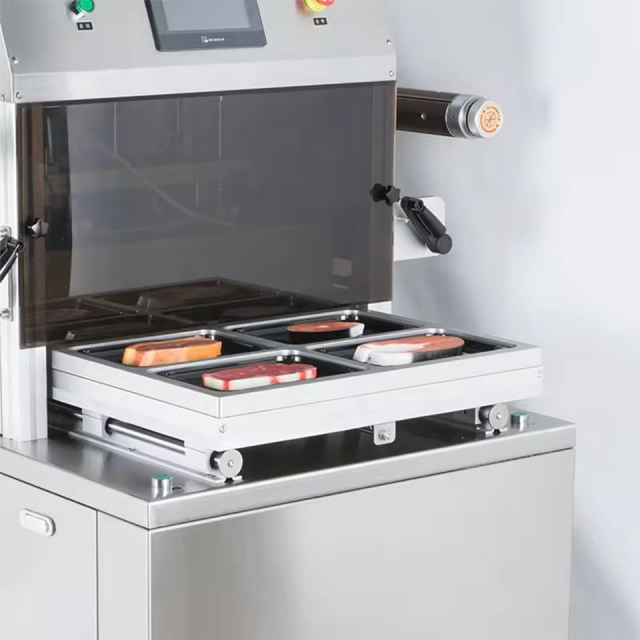 Commercial Vertical Skin MAP Vacuum Packaging Machine DQ440VSL 440mm Film