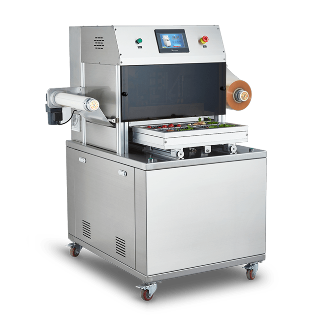 DQ440L-E Vertical MAP Packaging Machine Gas Flushing Sealer 440mm Film