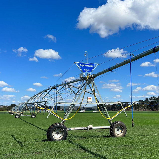 Four-Wheel Linear Move Irrigation System with GPS Guidance and Fertigation Tank