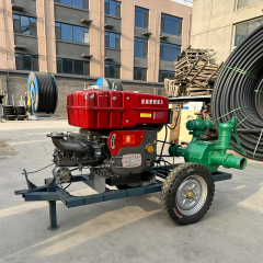 Single-Gun Hose Reel Irrigator for Large Fields with Adjustable Water Flow