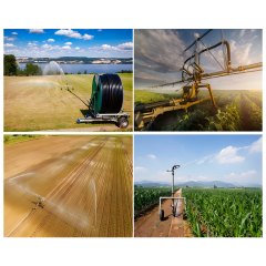 Single-Gun Hose Reel Irrigator for Large Fields with Adjustable Water Flow